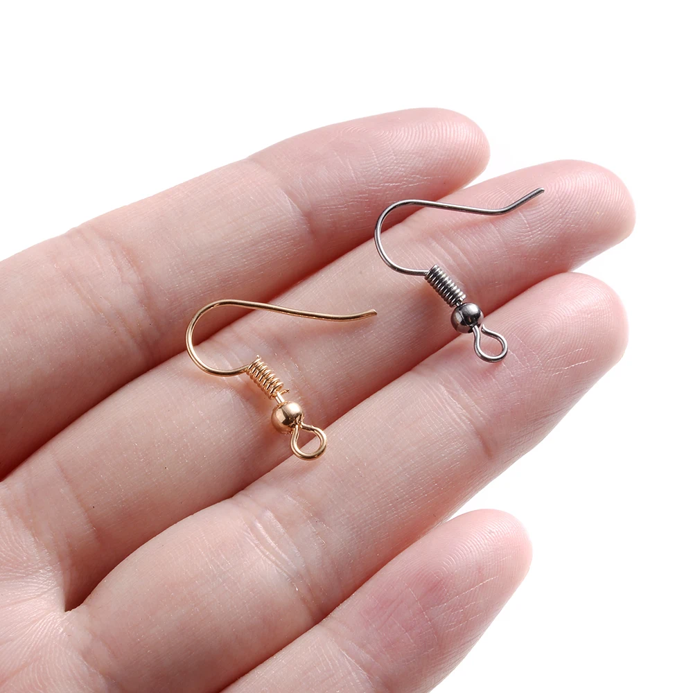 100 Stück Metall-Ohrringhaken, Ohrstecker mit Schlaufen zum Aufhängen, hypoallergene Schmuckzubehörteile – Detail 4