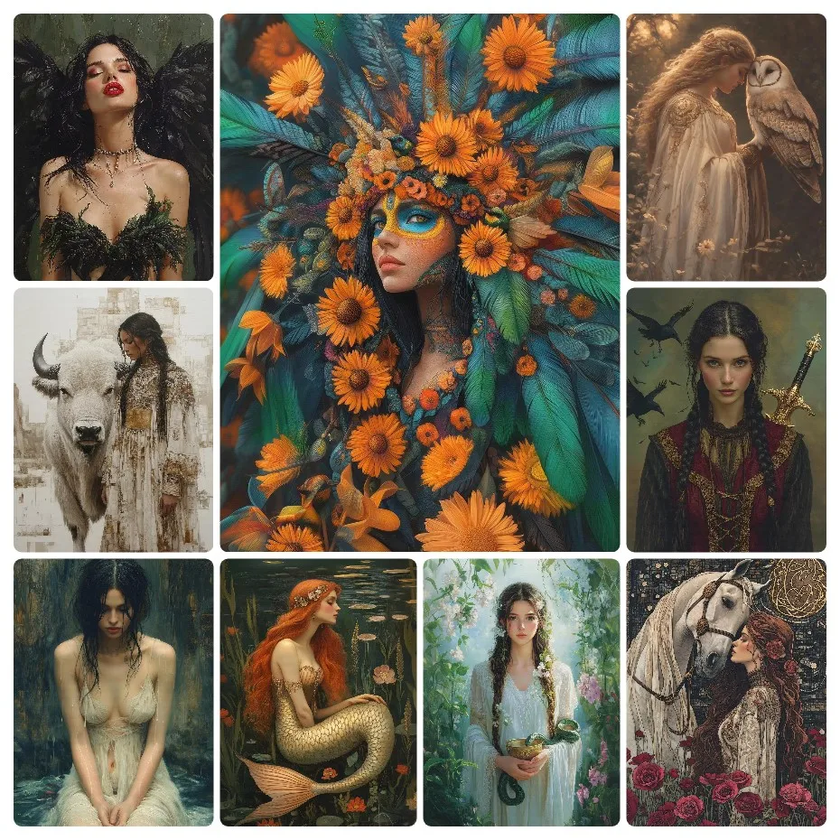 

DIY Surrealist Goddess Portrait Greek Mythological Art Jigsaw Puzzles for Adults Focus Enhancement Therapy Gift Home Decor
