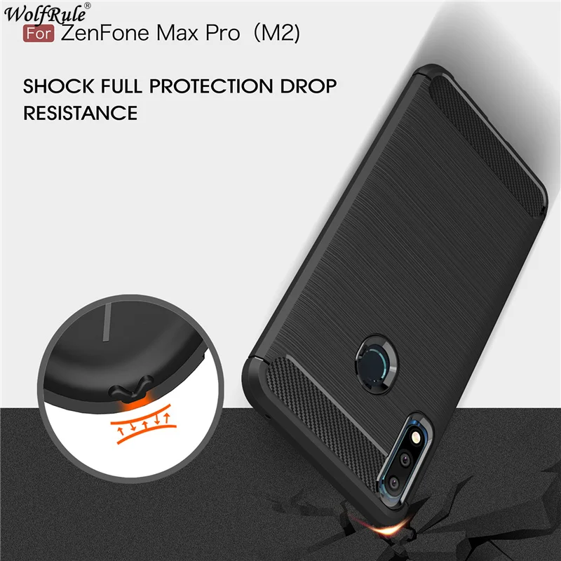 ASUS Zenfone Max Pro M2 Case ZB631KL Firm Rubber Bumper Carbon Fiber Case For Cover Asus Zenfone Max Pro M2 ZB631KL Luxury Case