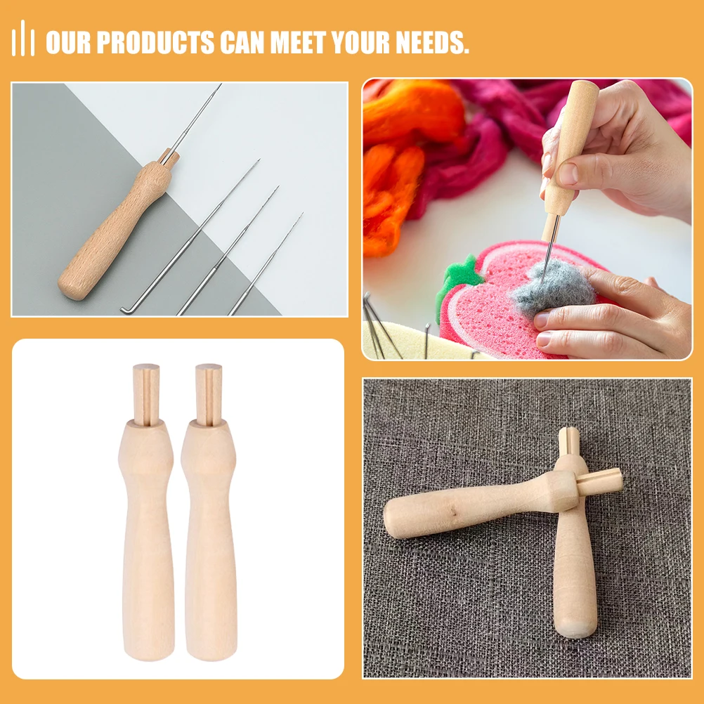 

15pcs Wool Needles Handles Replacement Wooden Handle Tool For Crafts Supplies Punch Needle Handle Felting Tools Handles Needle