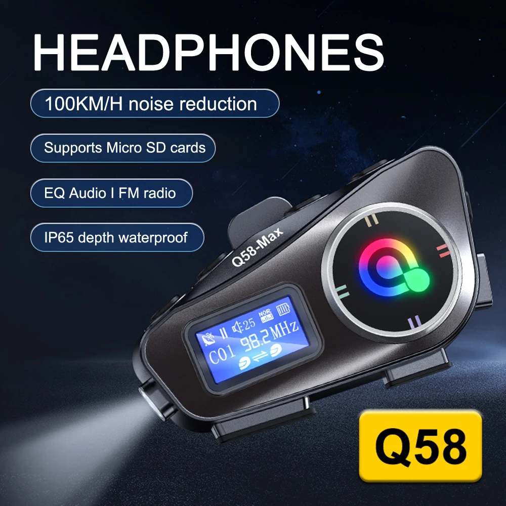 

Motorcycle Helmet Wireless Bluetooth Headset Intercomunicador Music Sharing IP65 Waterproof Intercom Distance 500 Meters