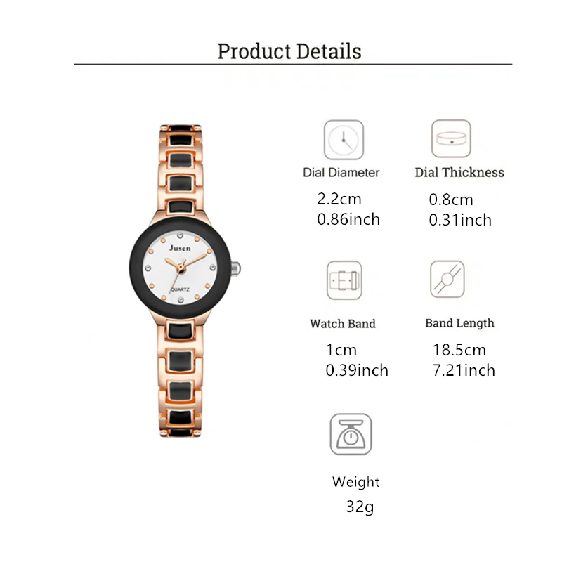 ファッション スモール ブラック ダイヤル ラインストーン クォーツ レディース ブレスレット ウォッチ