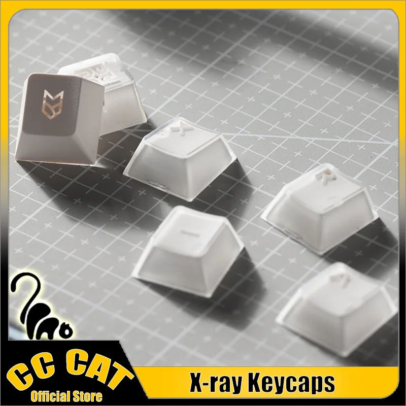 pbtx ray keycaps semi transparente branco abs personalizado teclado mecanico gamer acessorios fas 01