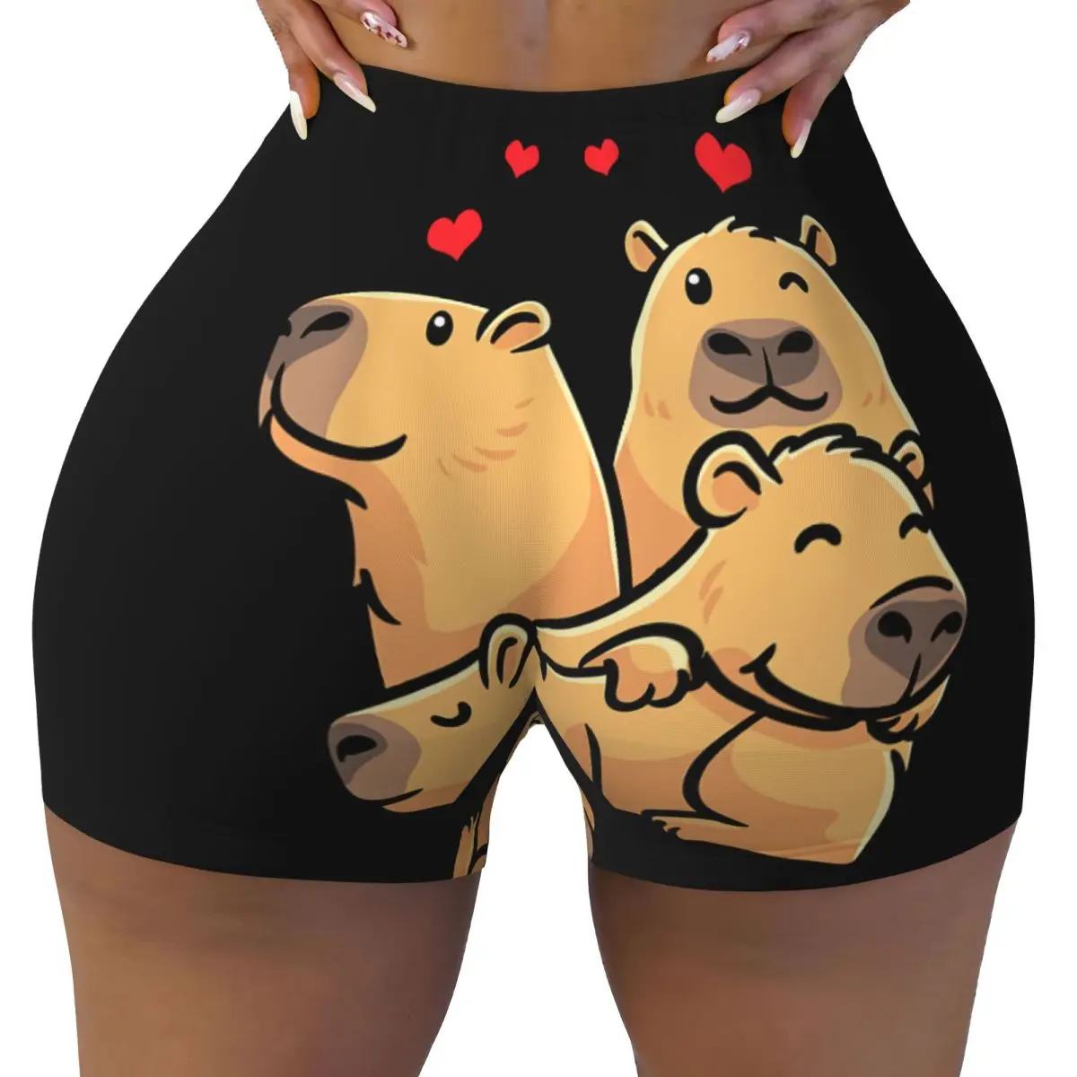 Custom Capybara Workout Running Volleyball Shorts Women Gym Yoga Shorts