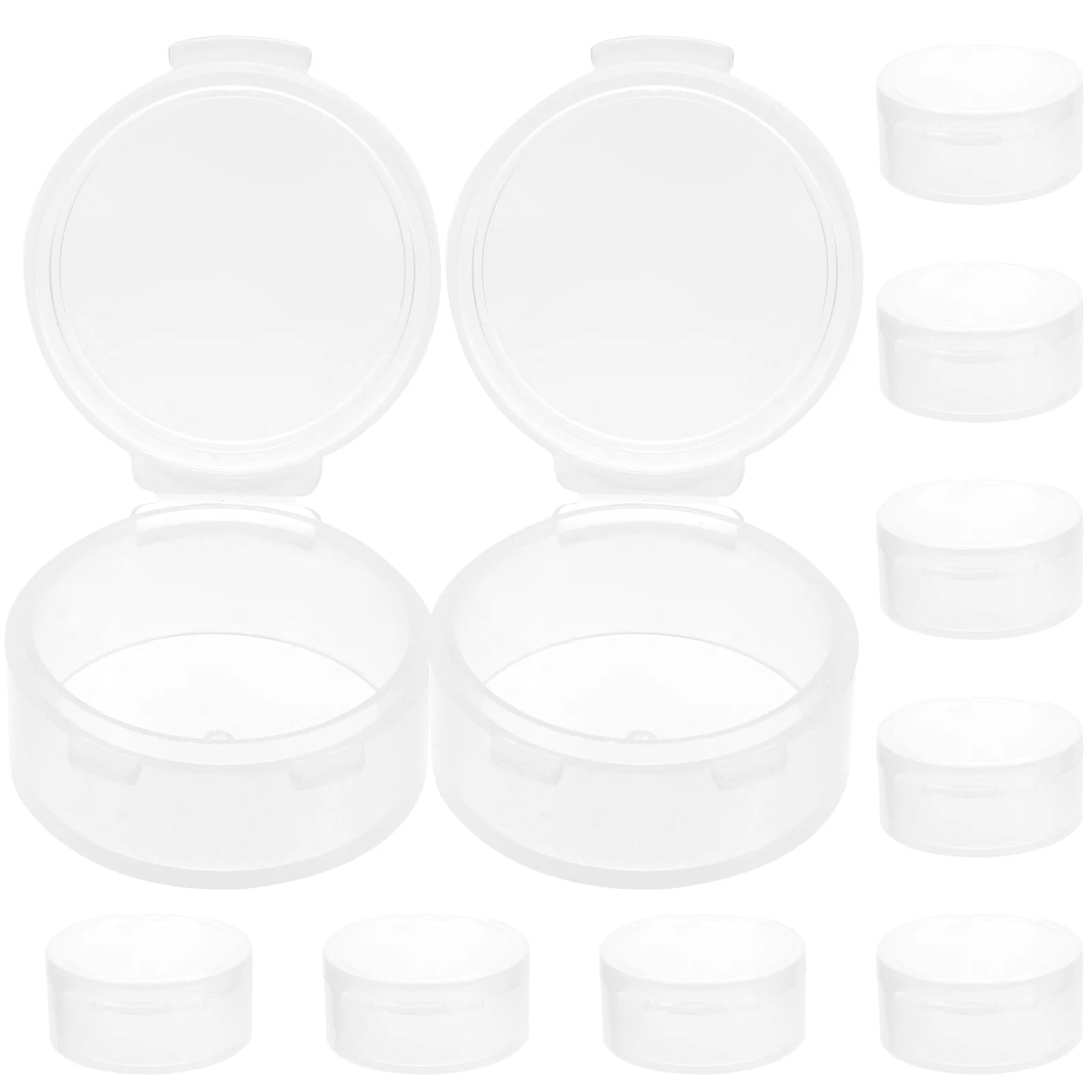 10 Pcs Transparent Round Storage Container Plastic Storage Container With with for Cordless Earplugs