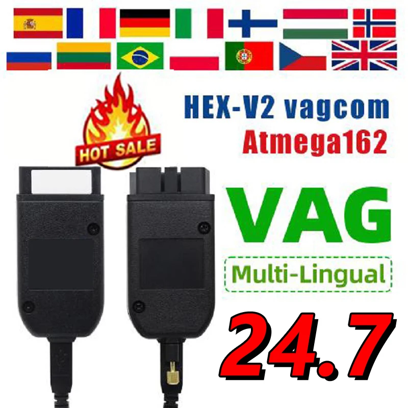 

Obd2 Cable Latest V24.7 Popular HEX-V2 CAN USB Scanner Tool foV2r Volkswagen Audi Skoda Seat Multi-Language Car Autocom Diagn