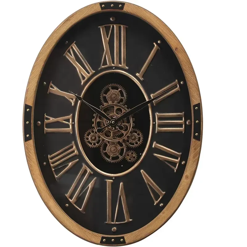 Unlimited Hot Sale Luxury Wooden Wall Clock Vintage Metal Mobile Gear Office Wall Clock Wall Clock Large Home Decoration