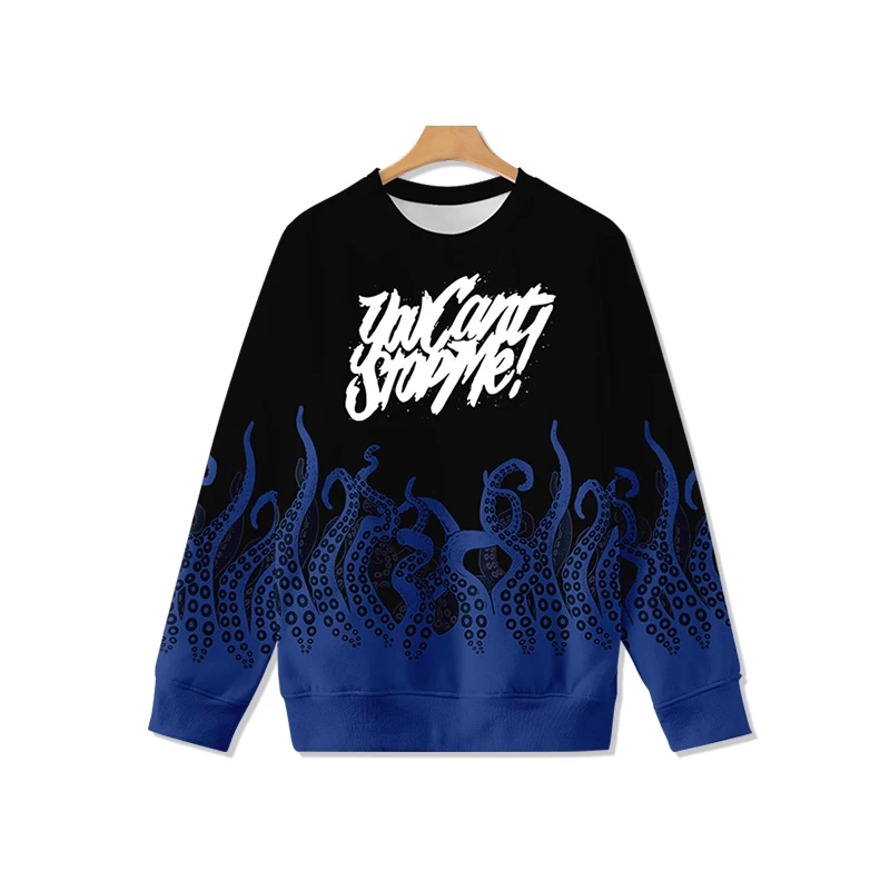 Octopus sweater Cartoon Peripheral Round Neck Sweater Kerry Carve Qing Paimeng Impression Long Sleeve T-shirt anime Clothes Coat