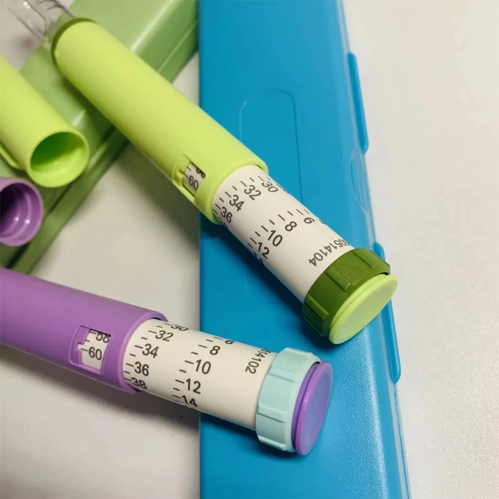 60U Reusable Plastic Peptide Injection Pen With Portable Case, Magic Tattoo Pen Fits Standard 3ml Cartridge
