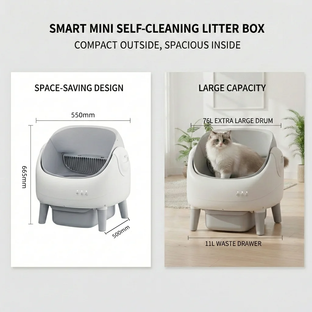 Caja de Arena Autolimpiable pa - Smart Cat Litter Box Wifi App Control reseña y precio