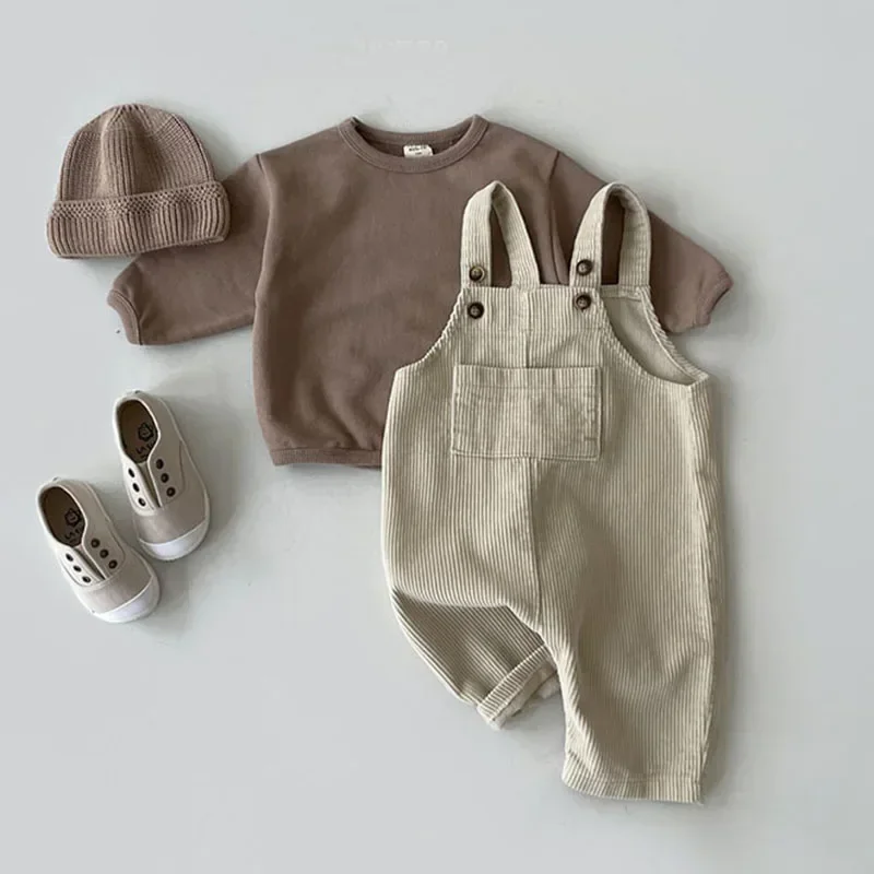 Newborn Clothes Boy Girl Corduroy Jumpsuit  Overalls Spring Autumn Loose Baby Girls One Piece Clothes Casual Bib Pants Outfit