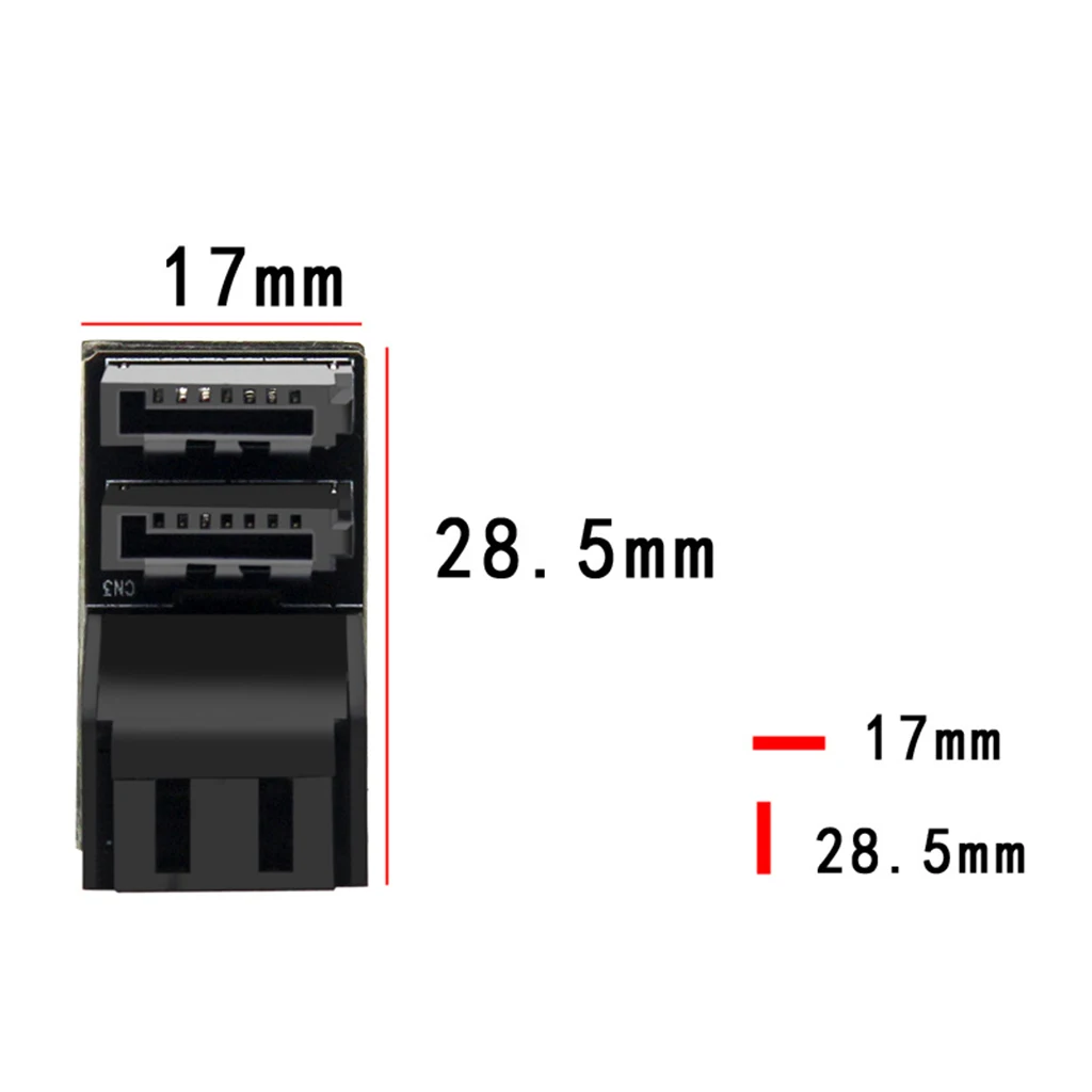 Single / Double SATA 7Pin Female to 7Pin Male 90/180 Angled Adapter Mainboard SATA Adapter for Desktop 6Gbps