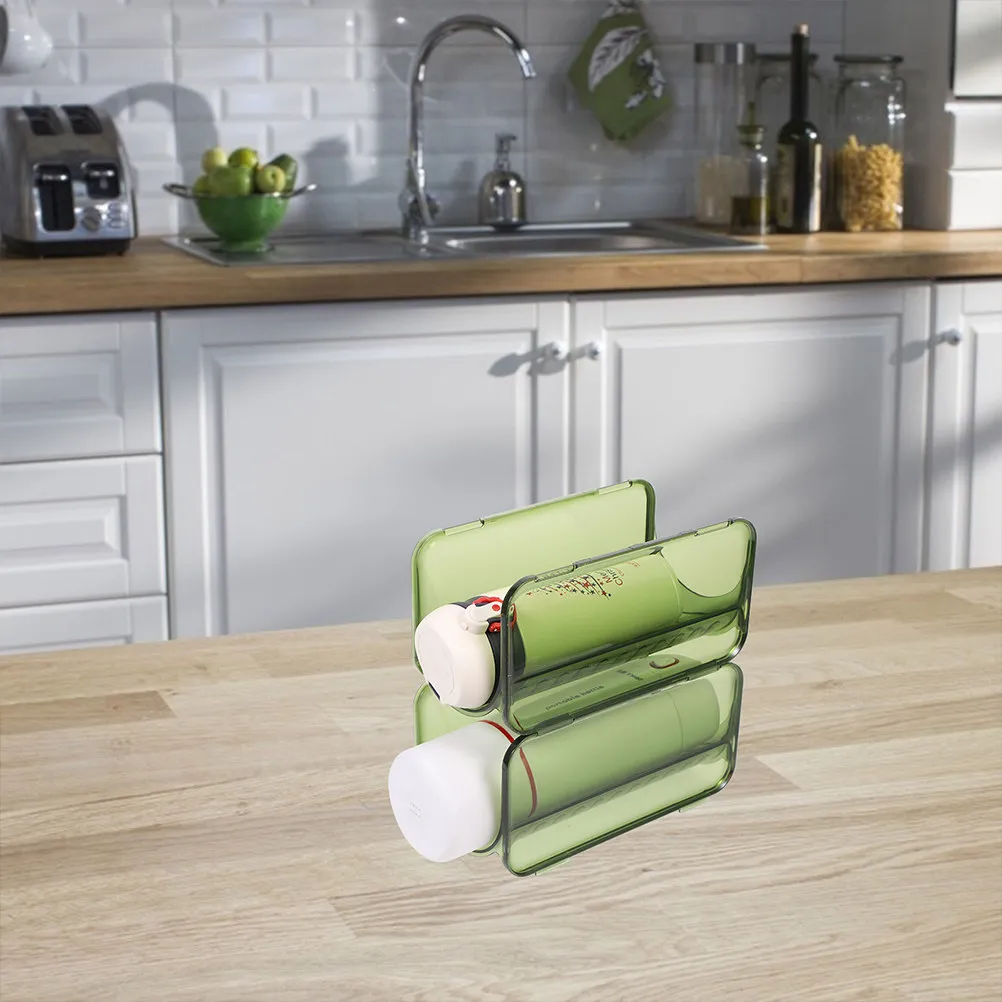 Stackable Water Bottle Organizer for Kitchen, Cabinet, Countertop, Fridge, Pantry & Desktop Storage