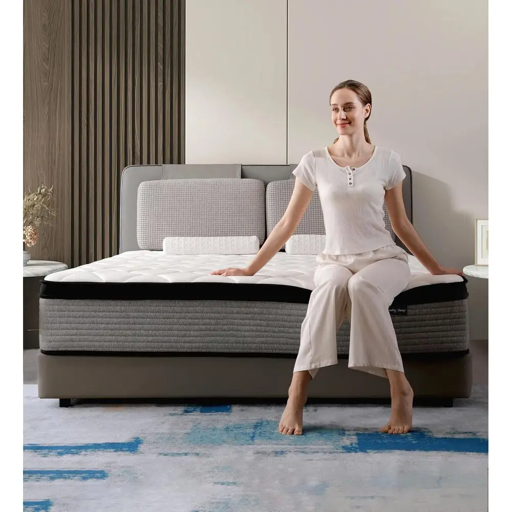 OGlAWA ull Size Mattr,12 Inch Gel Memory oam Hybrid Mattrin a Box,ull Mattrwith Individual ket Spring,Medium eel,Pain Relie,Cert