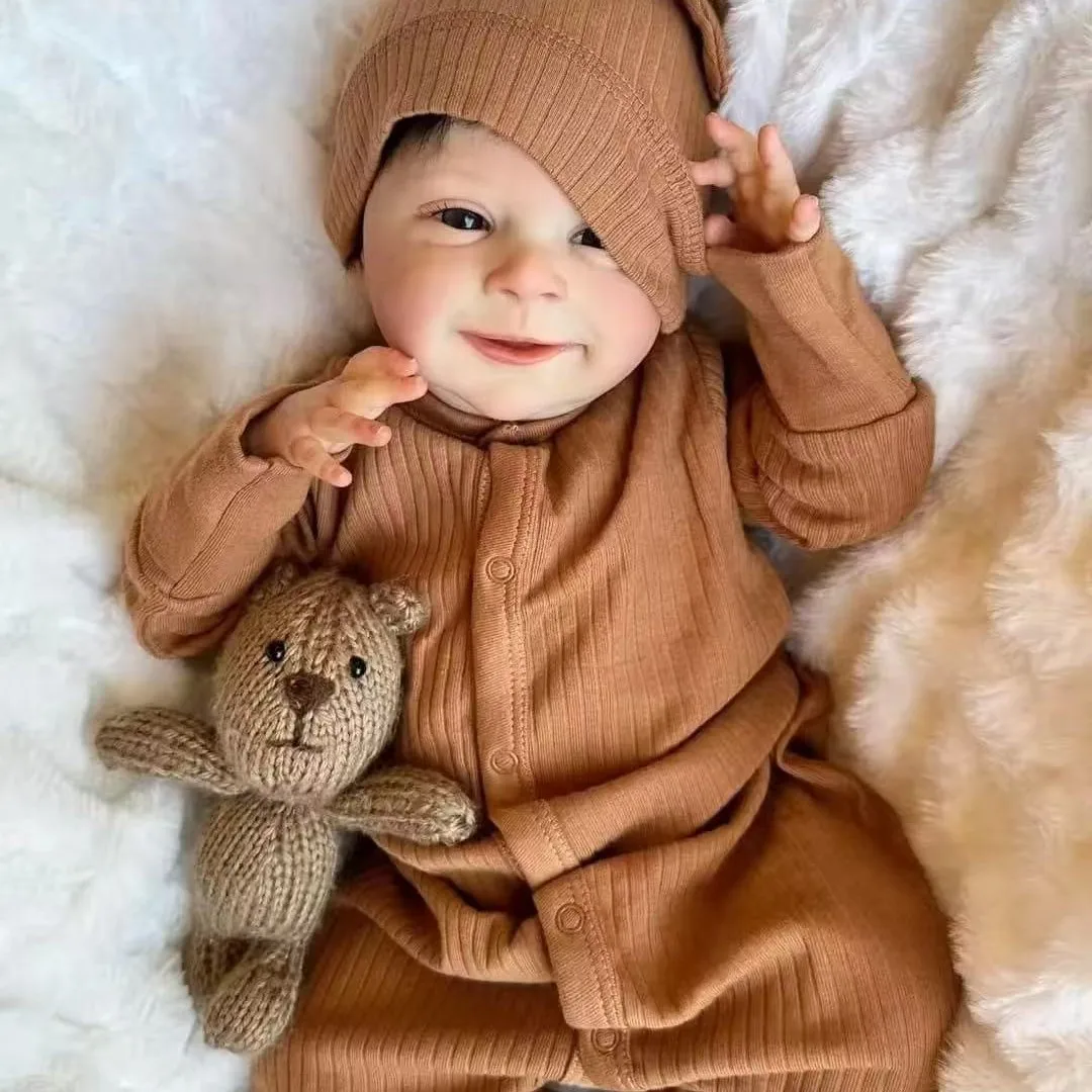 

20-дюймовая кукла-реборн ручной работы с тканевым телом, 3D-покраска кожи, высококачественная роспись, видимые вены и прожилки крови