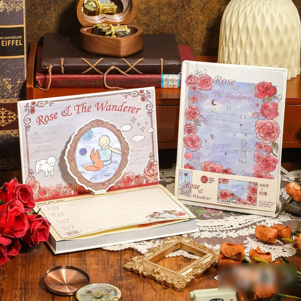 

Gift Scrapbook Rose Series Notebook Vintage Stationery Diary Book Exquisite Hardcover Notepad Student