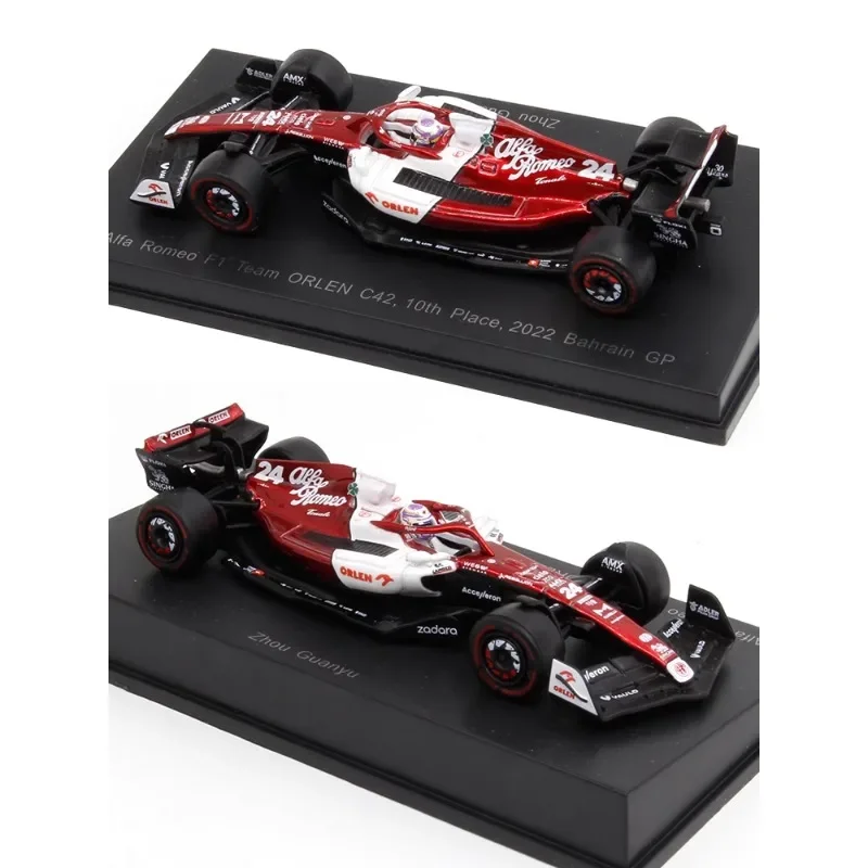 Scale model 1:64 Alpha C42 2022 F1 Grand Prix Bahrain Week Crown Yu Bottas diecast alloy model Collection presents for children.