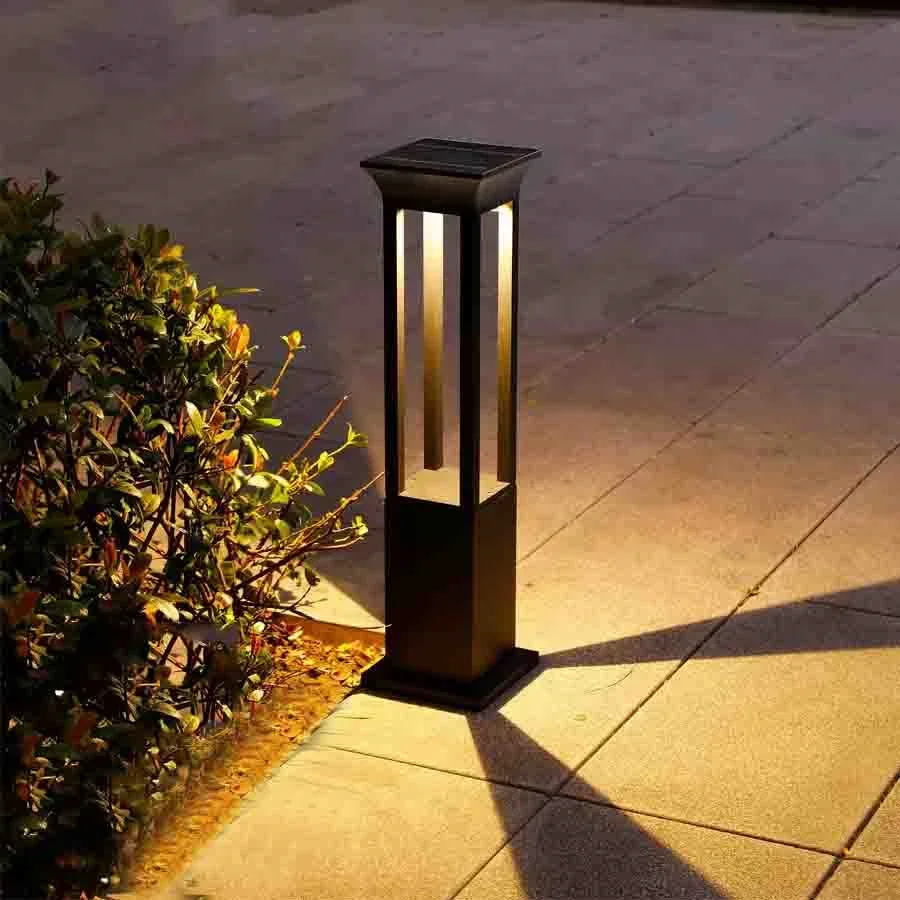 40/60CM Outdoor Waterproof IP65 Solar Post Lamp 4400mah Aluminum Garden Solar Pathway Light Solar Landscape Lawn Bollards Light