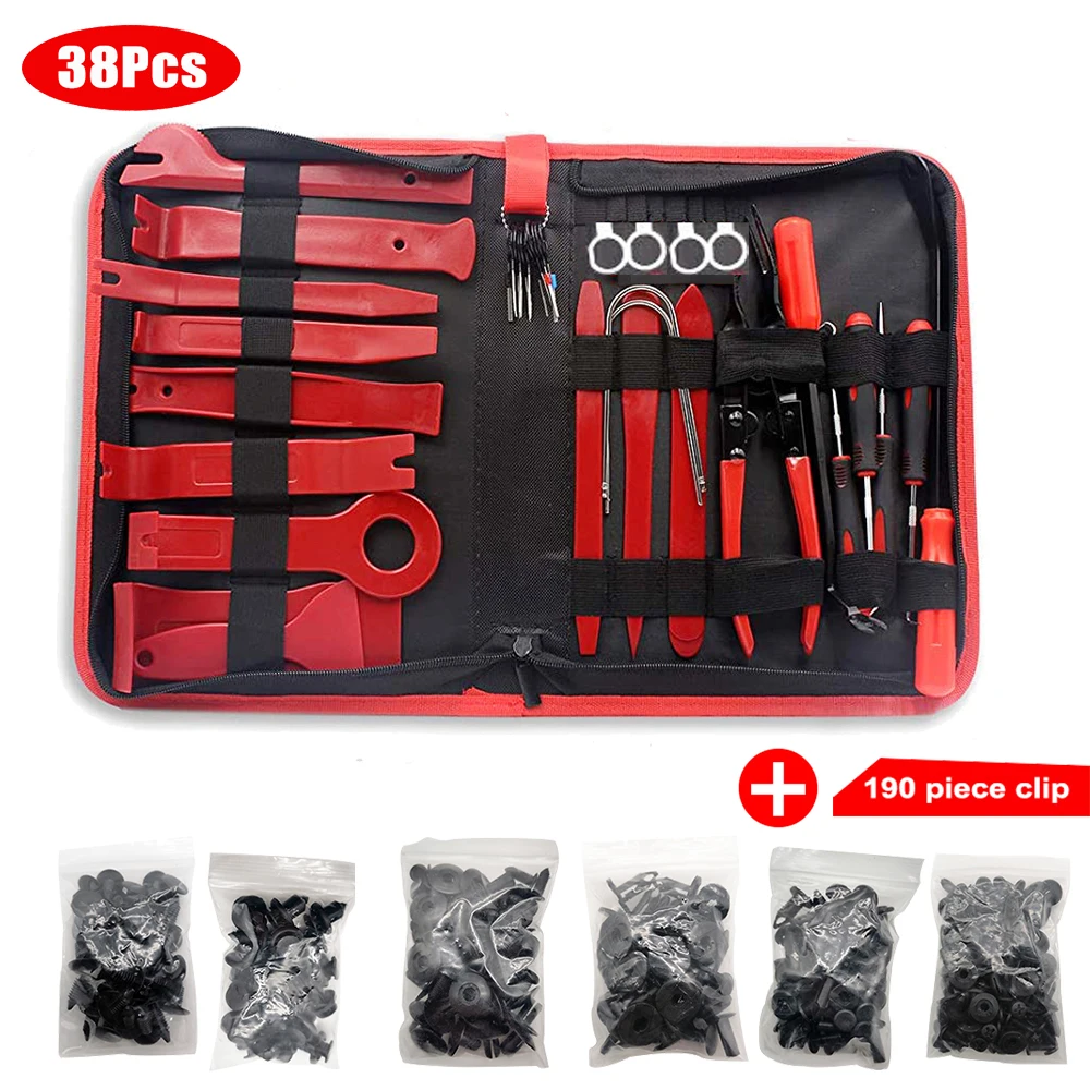 Automotive Tools Car Interior Disassembly Pry Blades Garage Hand Tool Auto Door Panel Trim Removal Puller Diy Complete Tool Box