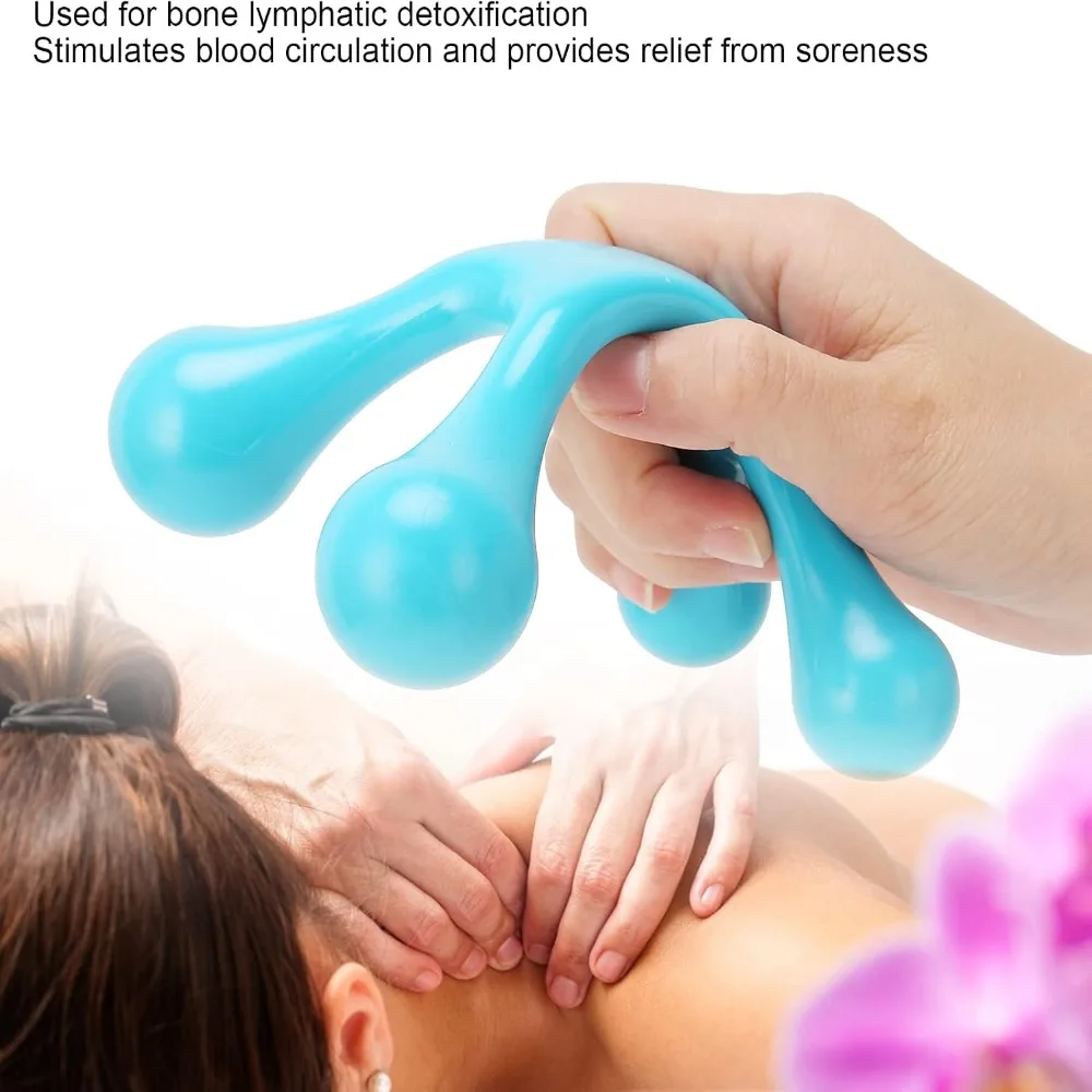 4-Leg Design Handheld Massage Tool ABS Material Thumb Shaped Full Body Massager Manual Operation Trigger Point Massager