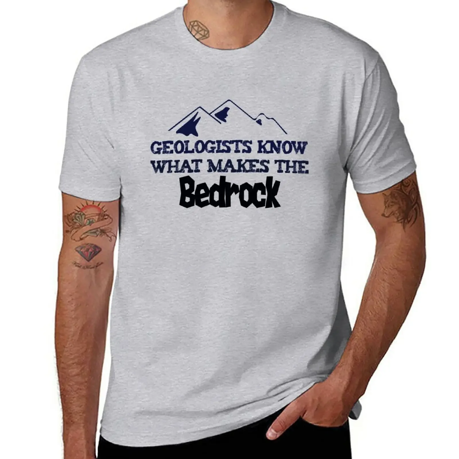 Geologists Know What Makes teh Bedrock Funny Geology Pun T-Shirt blacks summer clothes mens clothes