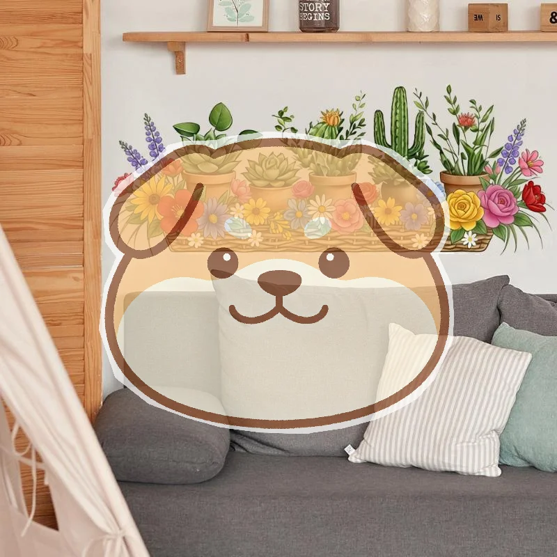 Potted Green Plants Wall Decal Realistic Design Easy Apply Self Adhesive No Residue Sticker for DIY Home Wall Art Decoration