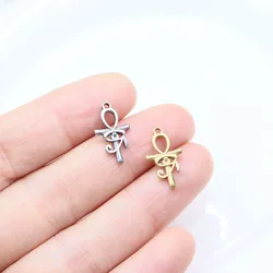 5pcs Stainless Steel Fashion Eyes Charms Pendant For Jewelry DIY Handcraft Vacuum Plate Waterproof Antiallergic