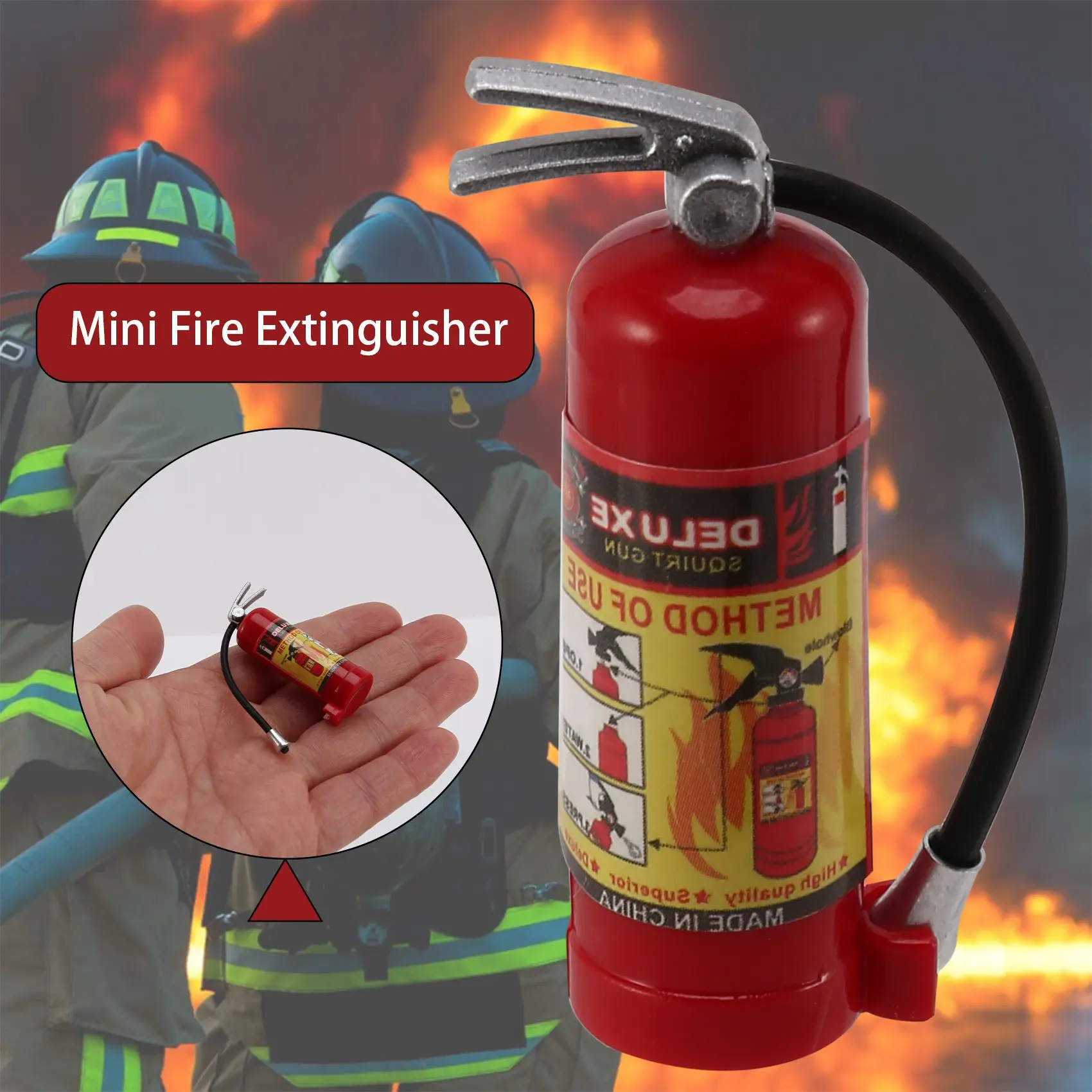 RC Decoration Metal Mini Fire Extinguisher for 1/10 RC Crawler Axial SCX10 90046 Traxxas TRX4 Tamiya D90,Red