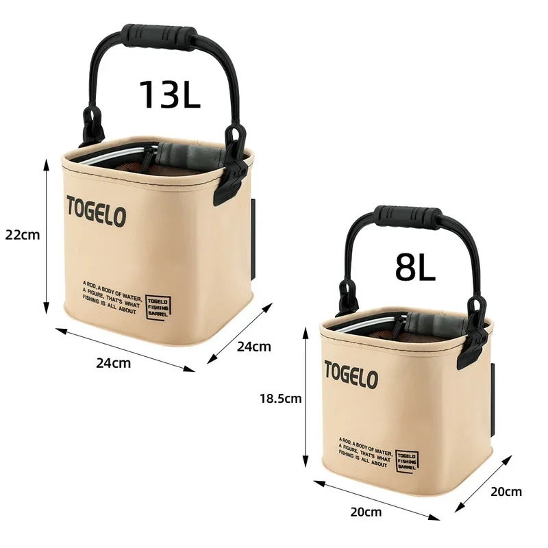 Collapsible Handheld Live Fish Bucket Anti Escape Portable Storage Pail for Outdoor Fishing Angler Live Fish Holding