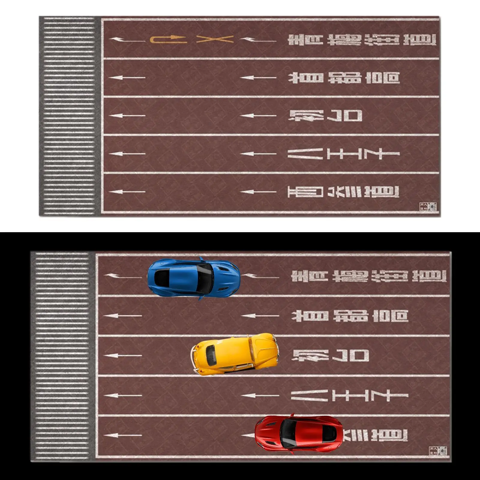 

Резиновый коврик-подложка для демонстрации сцен с парковкой для моделей автомобилей масштаба 1:64, миниатюрный автомобильный коврик для домашней коллекции и диорам