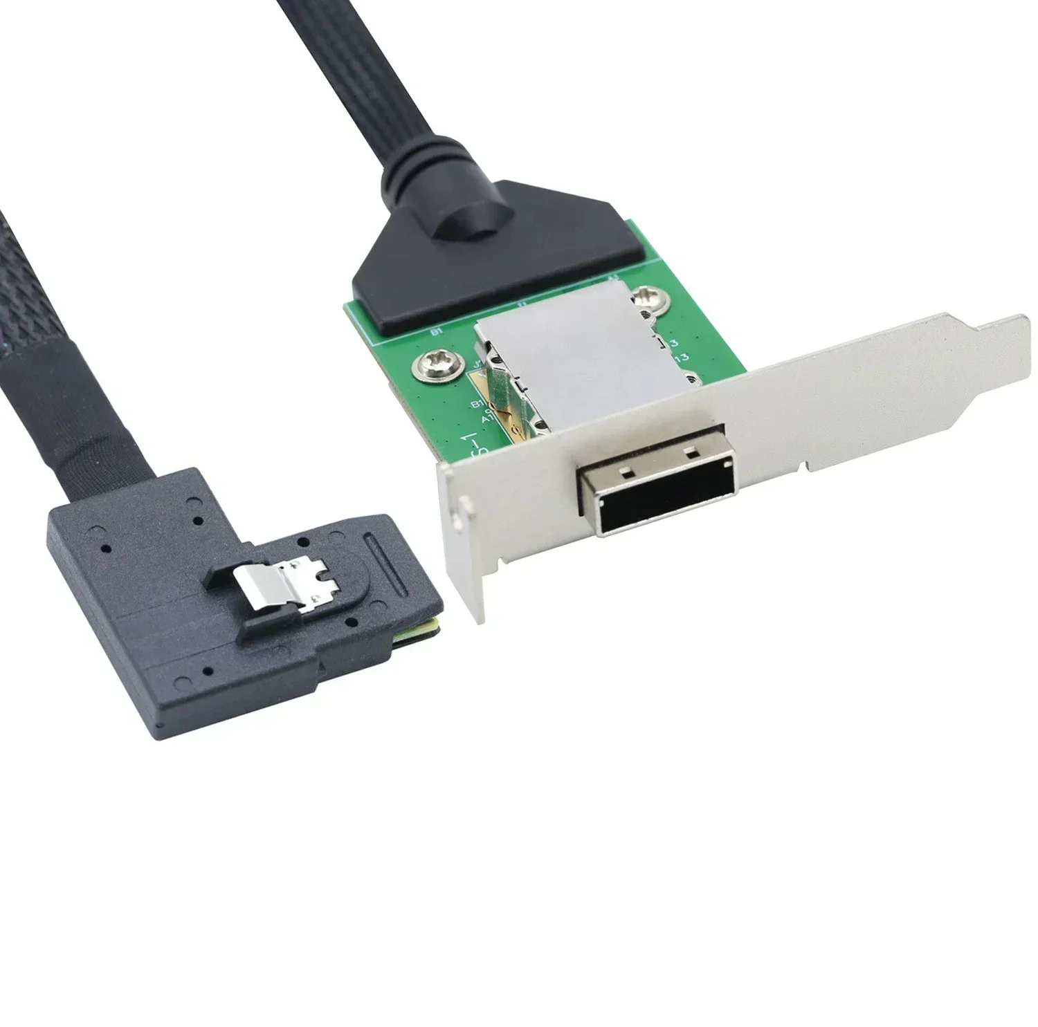 Mini SAS 8087 Left Bend to HD SFF-8088 Female with lower baffle Conversion Cable for Server Adapter Card