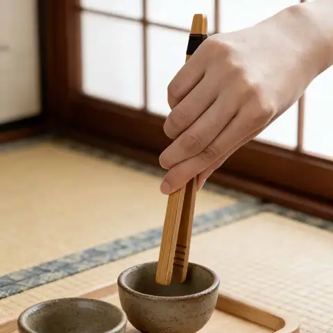 1pc-Eight Bamboo Solid Wood Tea Clip Set, Bamboo Clip Cup Clip Tea Set Accessories, Tea Ceremony Tea Clip
