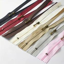 (10pcs) Hand-made DIY Bag Handbag Zipper 3# Nylon Bronzing Closed Tail Short Zipper Unlocked Multicolor