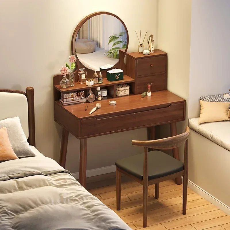 Modern Simple Chinese Solid Wood Leg Dresser Practical Small Makeup Table Chest Practical Furniture for Bedroom