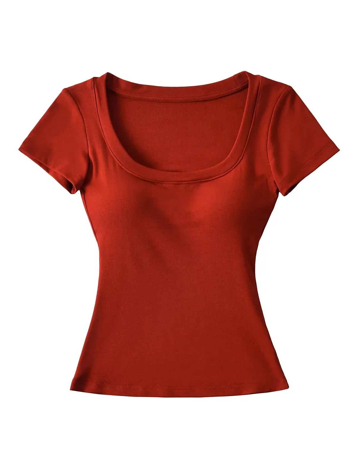 

Сексуальная футболка American Sle ort Sve, женская облегающая футболка Base irt Top U-Ne Design, хлопковая смесь, эластичное волокно, летняя одежда