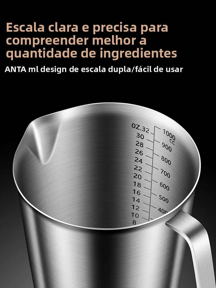 Copo aduado de aço inoxidável 304 de ande capacidade para cozimento e chá de leite, copo de medição de cozinha comercial ...