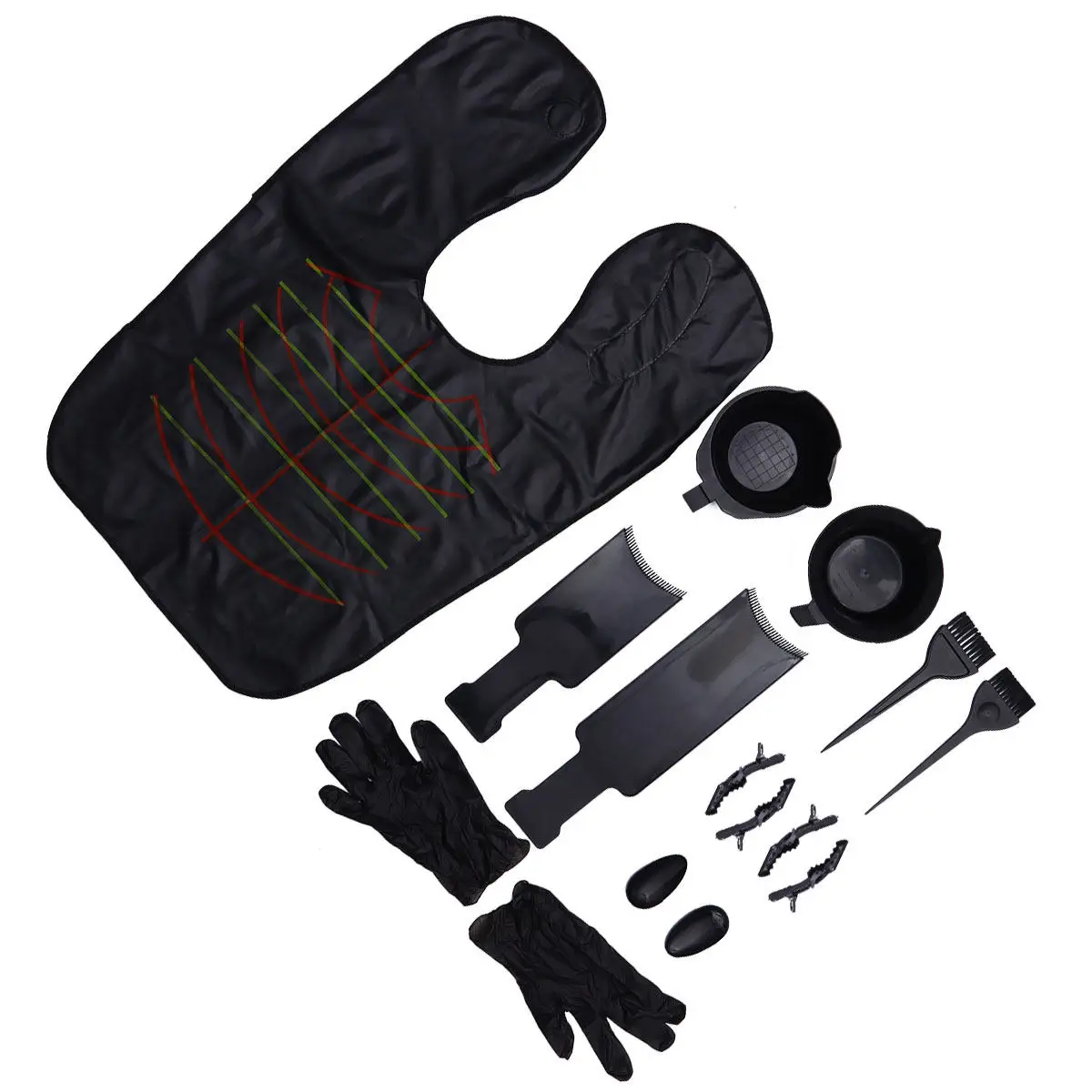

16Pcs Hair Dye Kit Professional Salon Coloring Tools Set Durable Accessories for Home Use Hair Dye Set Dyeing Bowl