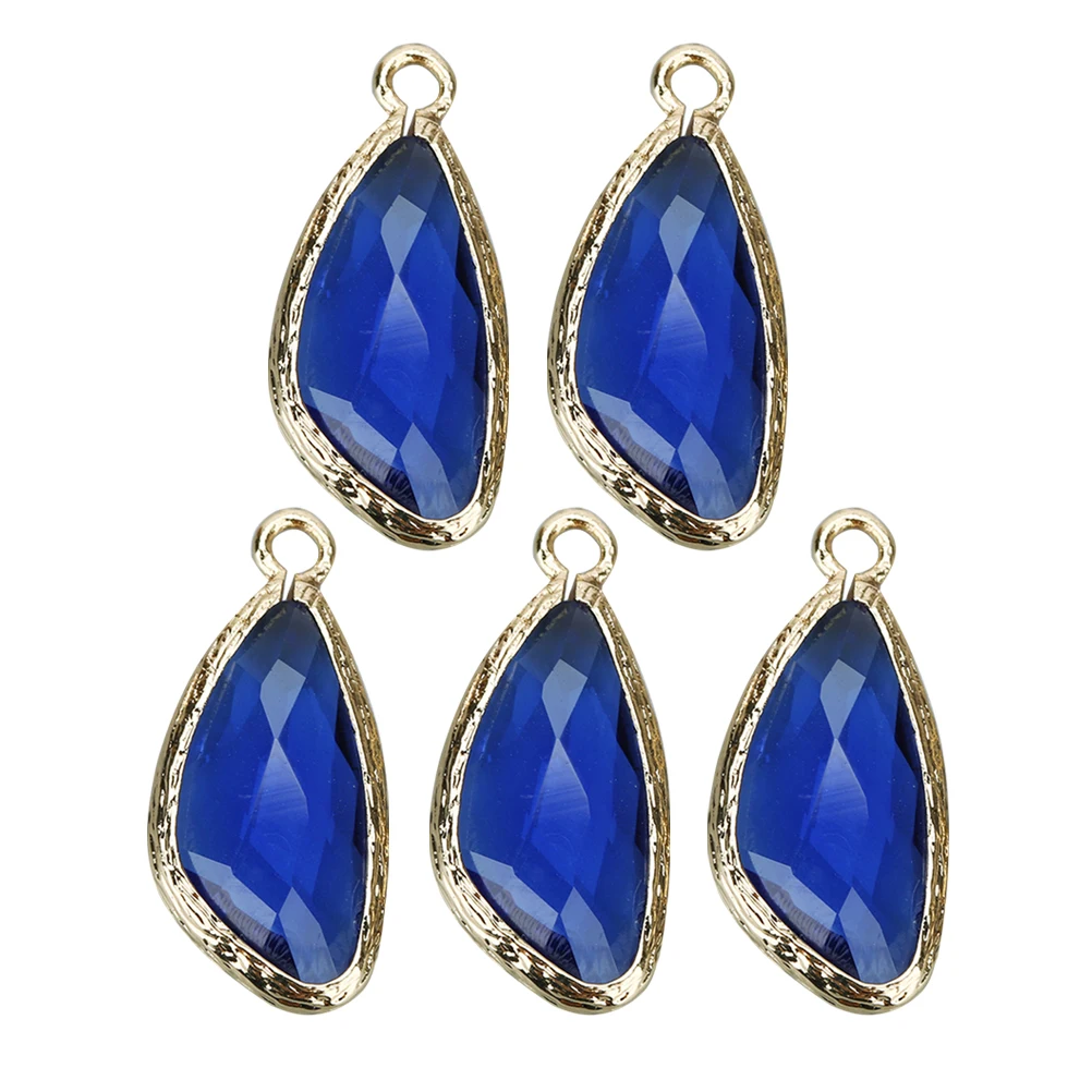 

5Pcs DIY Pendant Glass Edge Jewelry Accessories Irregular Waterdrop Shape Durable Practical Jewelry Components for Necklace