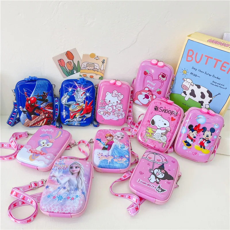 Children's Eggshell Small Bag EVA Hard Crossbody Phone Bag Sanrio  Princess Elsa Shoulder Kuromi Kids Boys and Girl