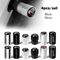 4pcs Car Wheel Tire Valve Caps Tyre Rim Stem Covers Airdust For Audi 8P B9 8V A5 A6 C7 RS RS3 RS4 RS5 RS6 RS7 A7 Q3 Q5 Q7 S3 S6
