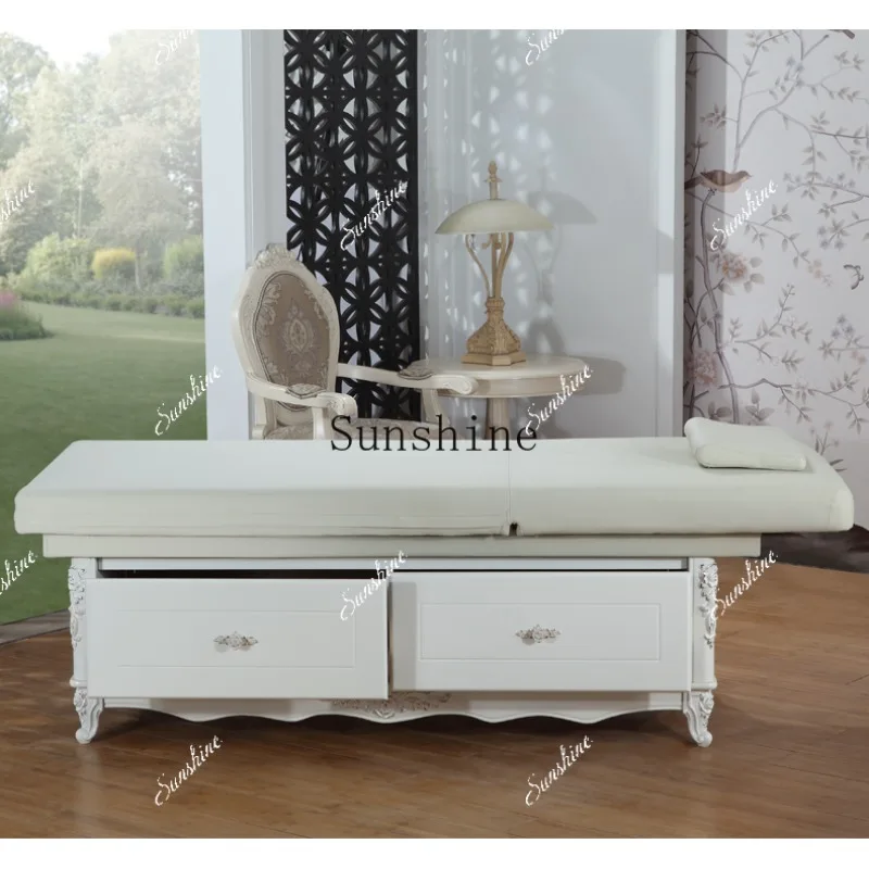 

European-style carved advanced beauty salon special electric lifting massage bed household massage bed FT
