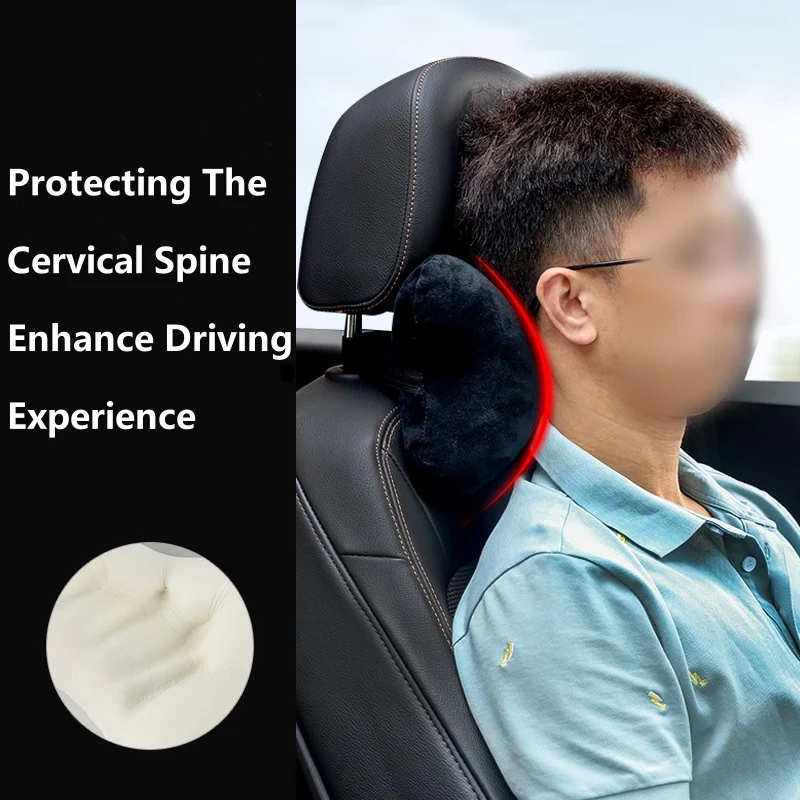 Car Neck Headrest Pillow High-resilience Memory Foam Seat Neck Pillow Breathable Velvet Head And Neck Support For Sleep Pillow