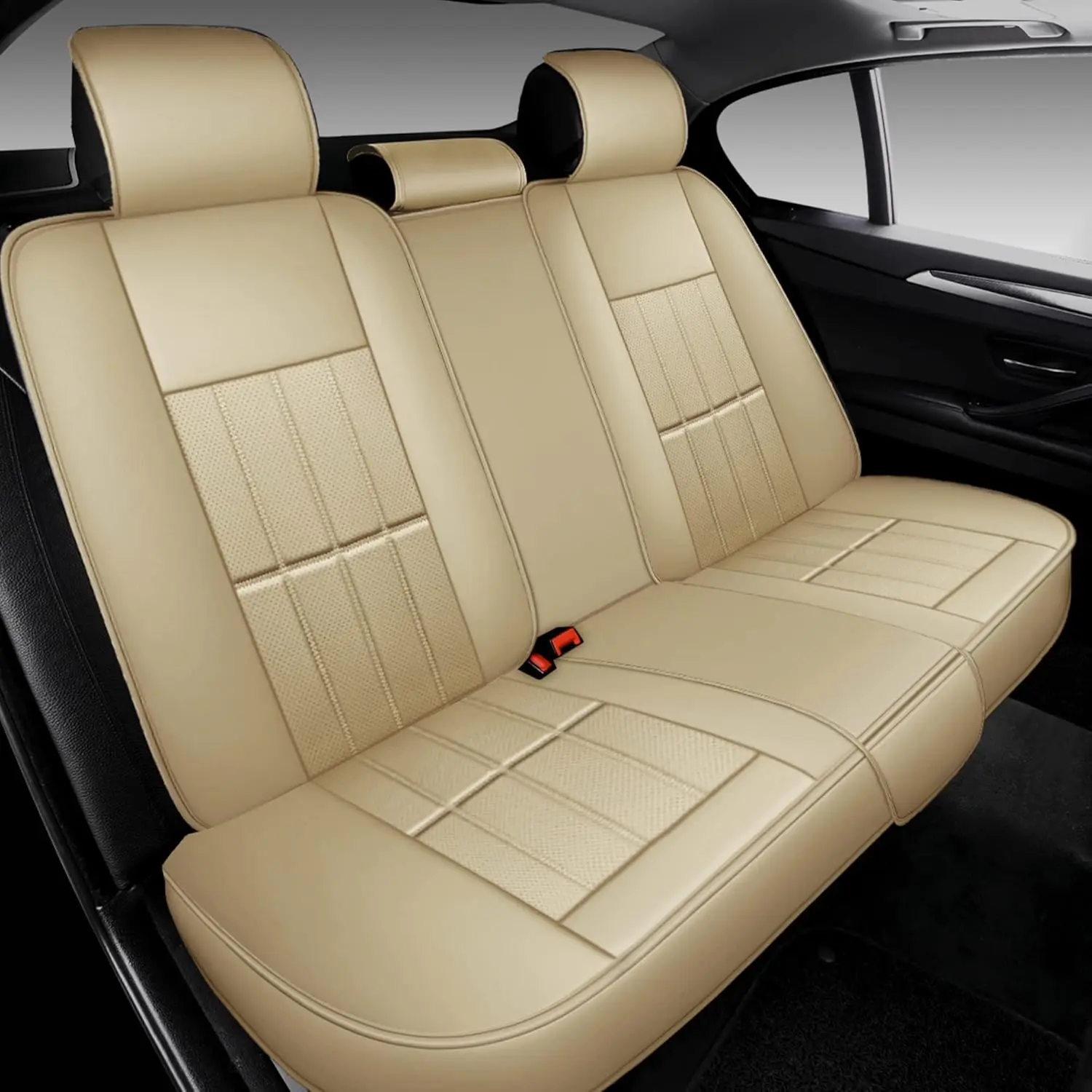 

Leather Car Seat Covers, Leatherette Automotive Seat Cover for Cars SUV Pick-up Truck, Universal Non-Slip Car Seat Cover Waterpr