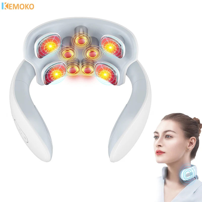 Neck Massage Instrument Intelligent Electric Rechargeable Heating Hot Compress Vibration Magnetic Pulse Neck Massage Instrument