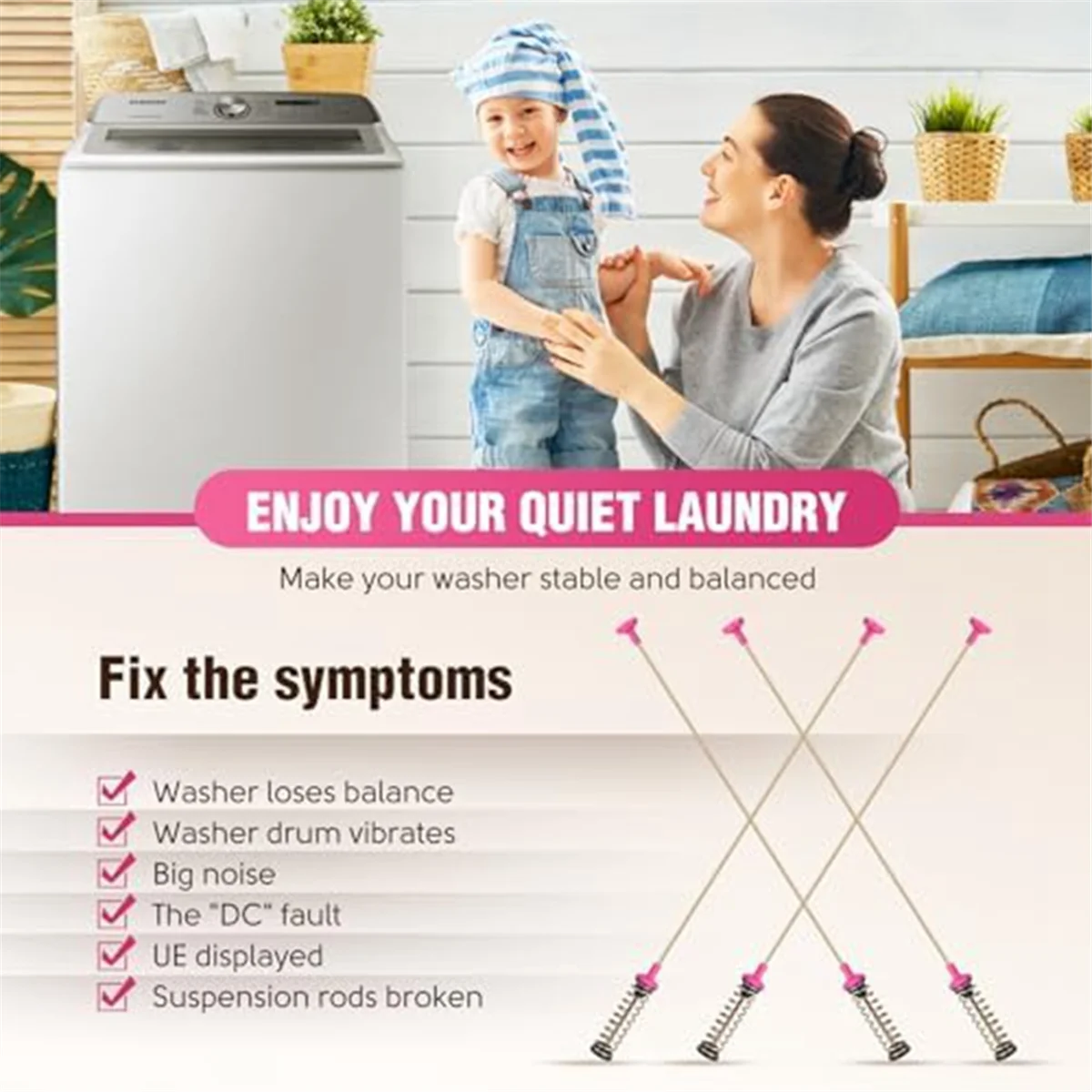 Washer Suspension Rods DC97-16350U Washer Suspension Rods for Replace DC97-16350S DC97-16350E DC97-16350C DC97-16350T Fit