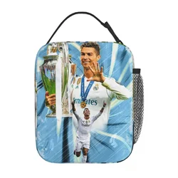 Cristiano Ronaldo Football CR7 Thermal Insulated Lunch Bag for Work Portable Food Bag Container Men Cooler Thermal Food Box