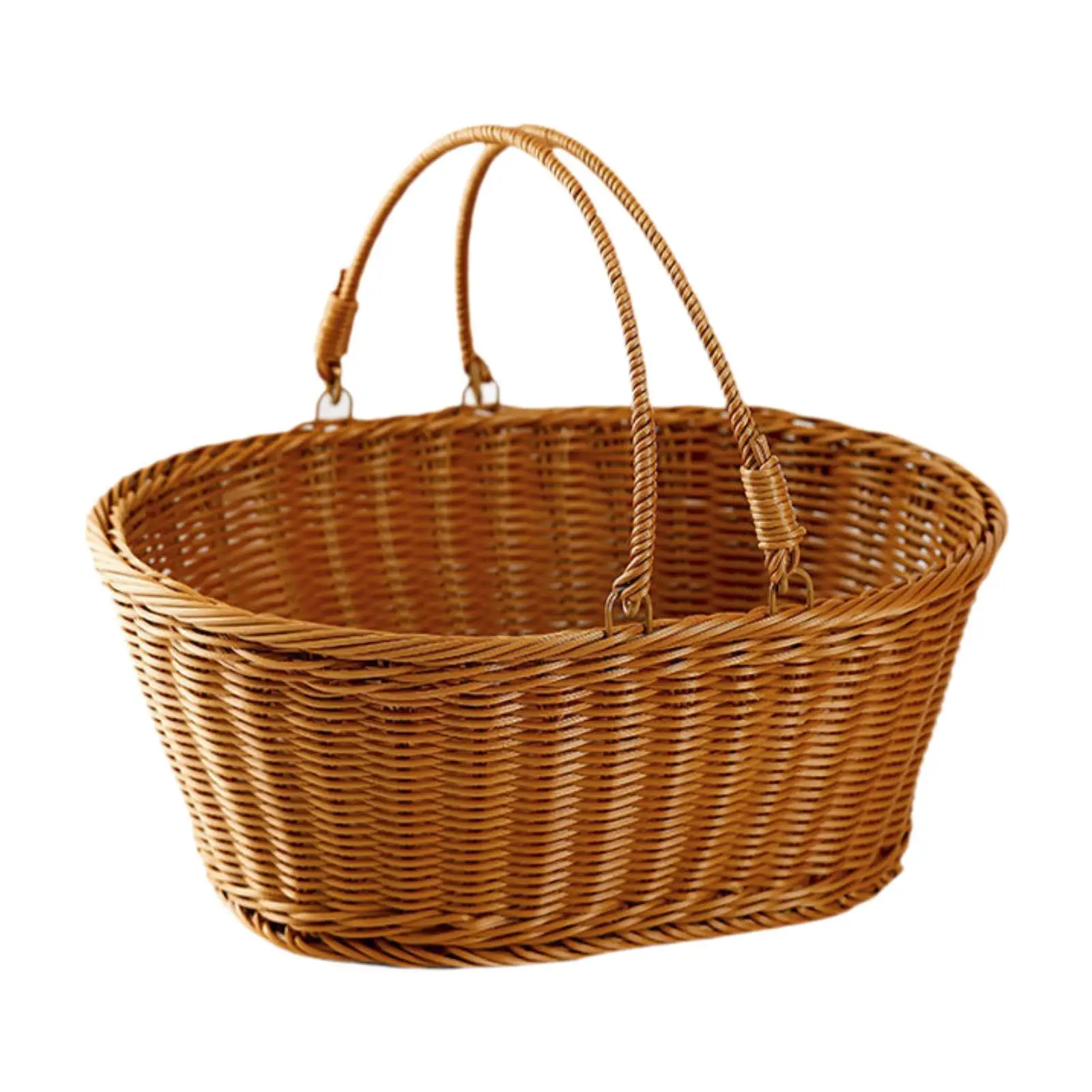 

Shopping Basket Decor with Handles Versatile for Outdoor Indoor Living Room