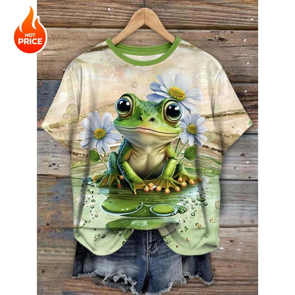 T-shirt manches courtes col rond femme, imprimé chat Kawaii en 3D, graphique Floral, décontracté, Y2K, jolis vêtements pour femmes