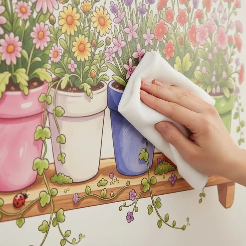 Flower Wall Decals Removable Self Adhesive Cute Butterfly Pattern Waterproof Wall Art for Baby Girls Crib Side Decor