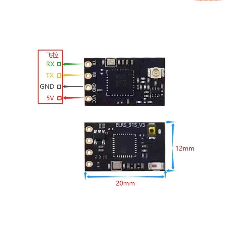 ELRS-receptor antiinterferencias, dispositivo de larga distancia, IPEX1 ISM, modelo de avión Fpv Nano Rx, alta frecuencia de actualización CRSF, 915MHZ